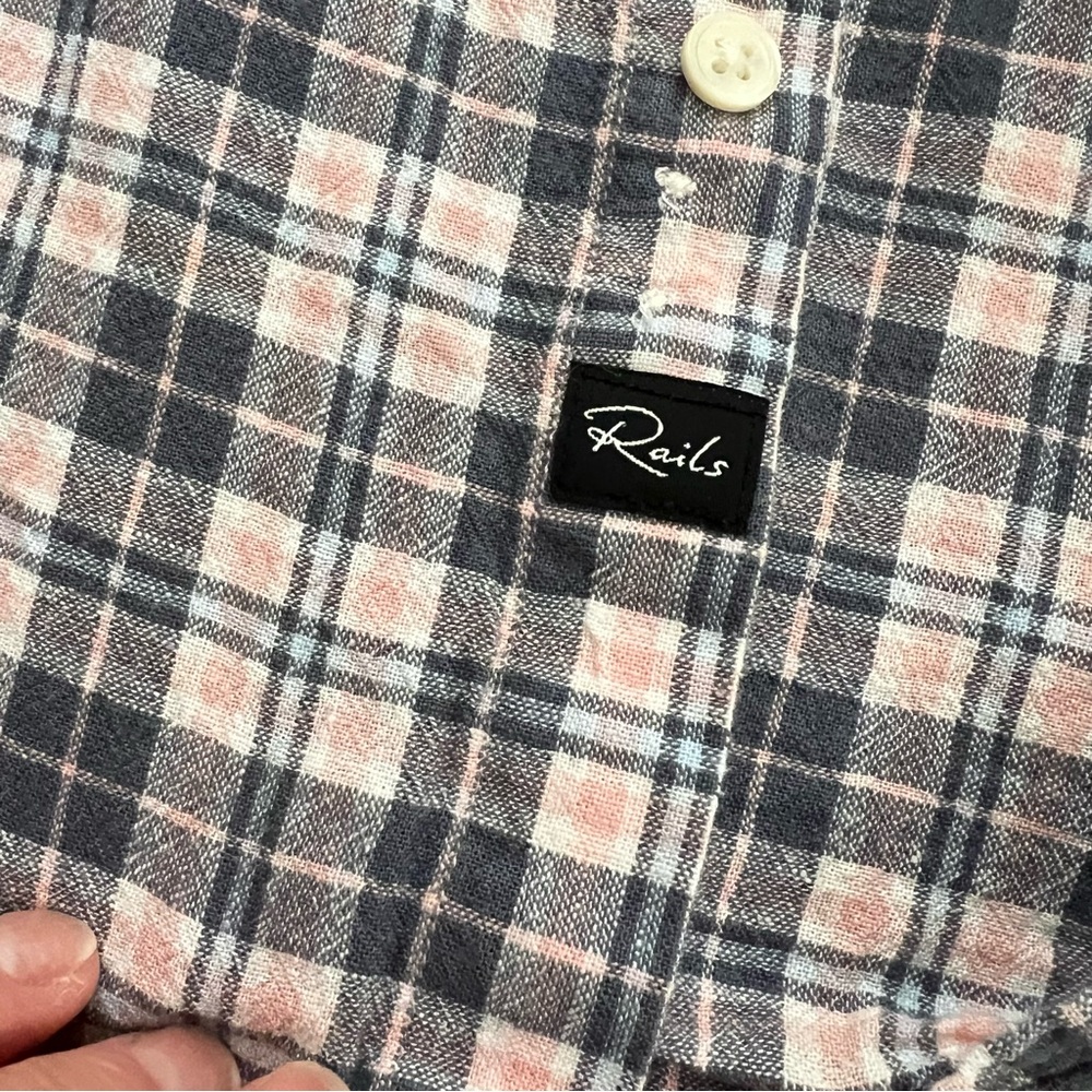 Rails Connor Plaid Linen Blend Plaid Button Up Lo… - image 7